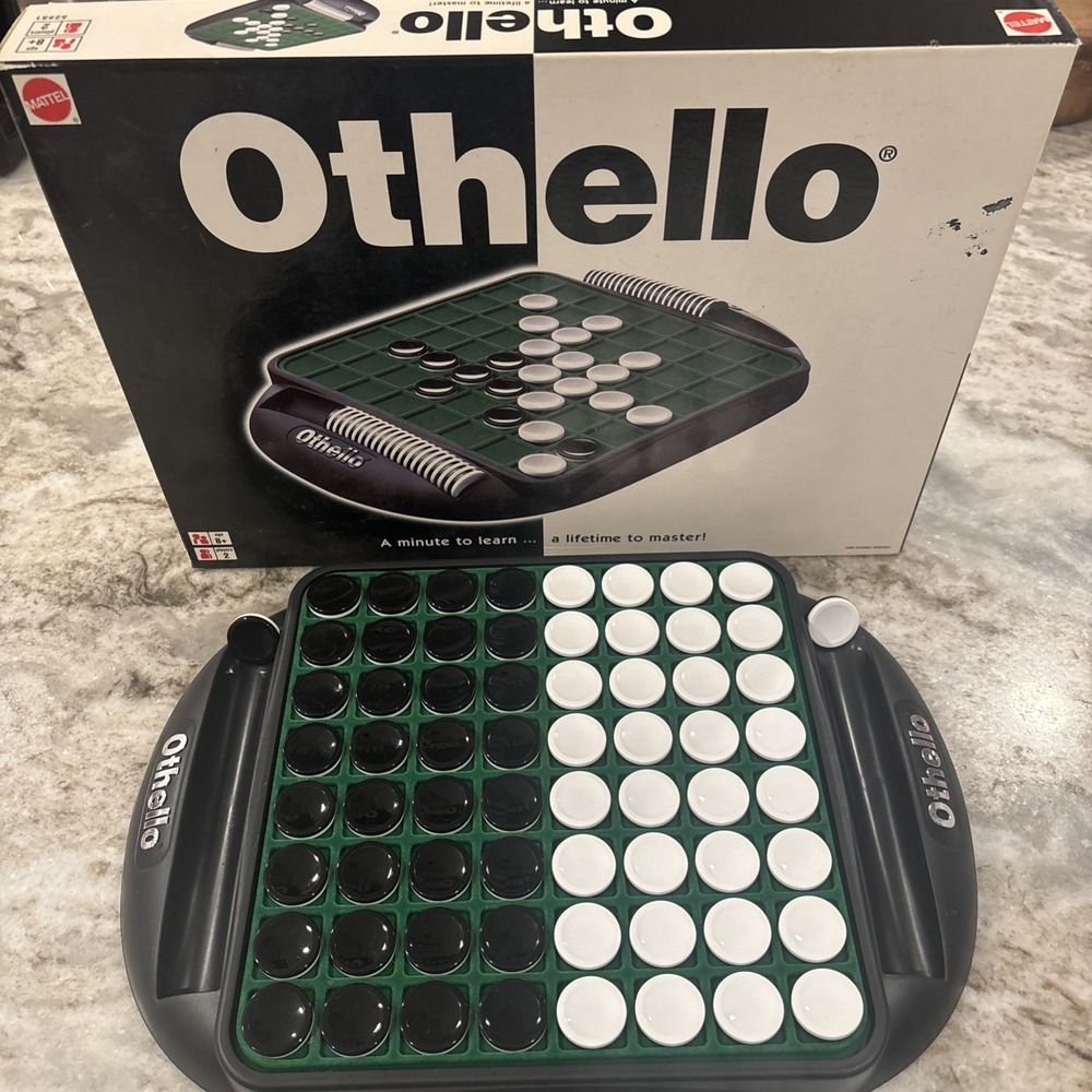 Vintage 1999 Mattel Othello Board Game Complete Original Box Instructions